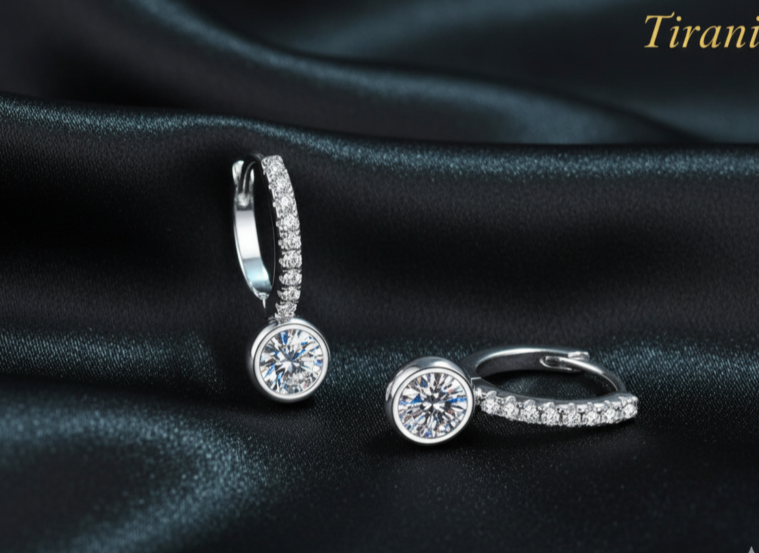 Lunar Huggies Moissanite Earrings