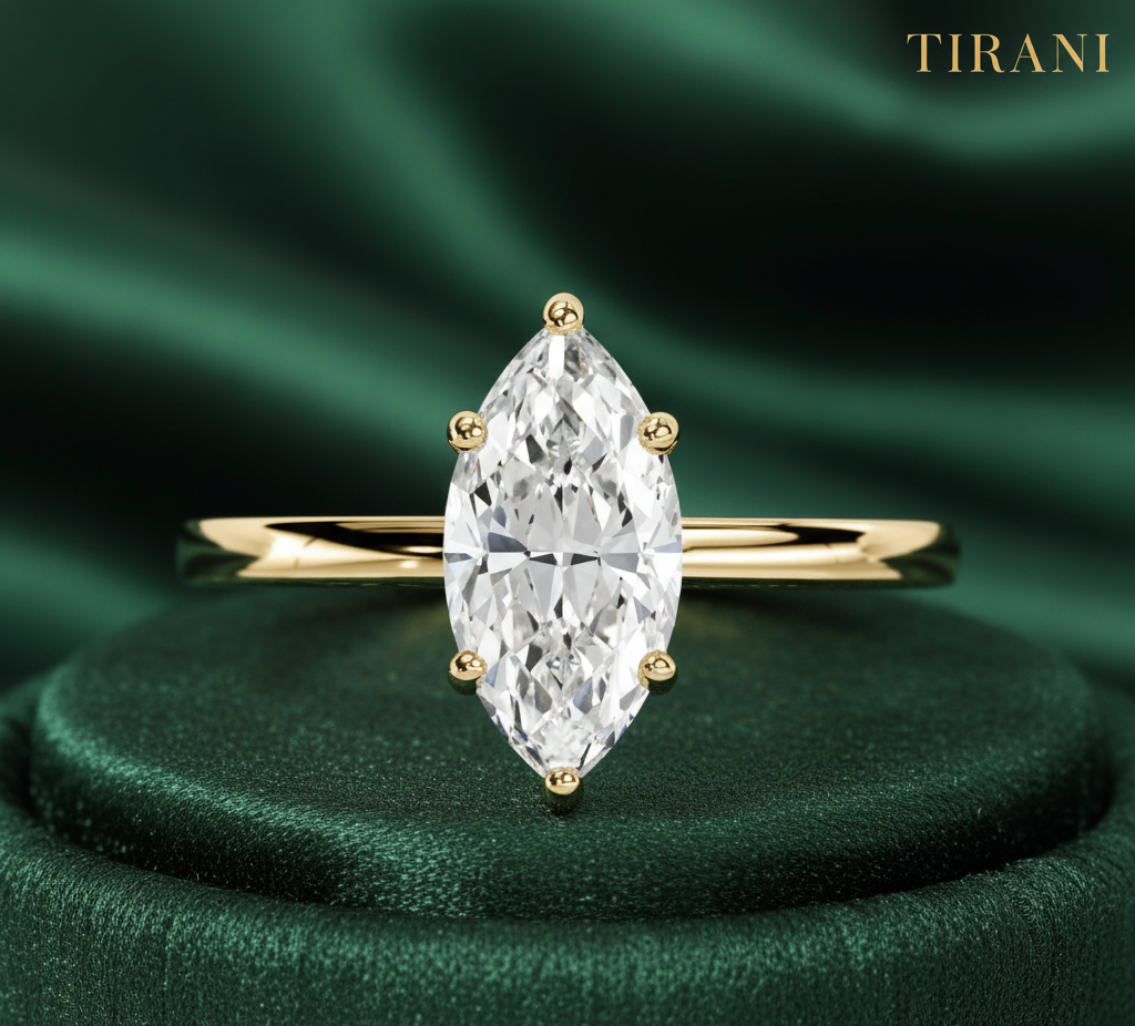 SelenaLuxe Marquise Moissanite Ring