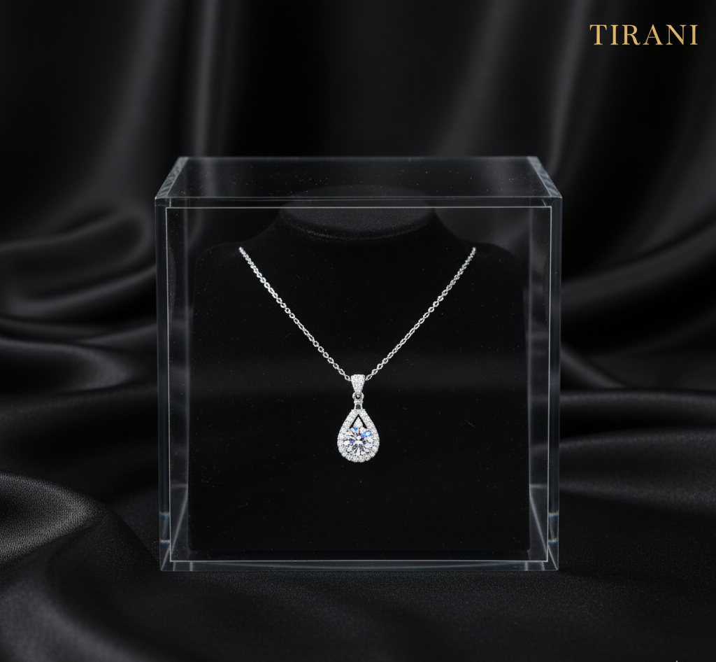 Teara Moissanite Teardrop Pendant Necklace