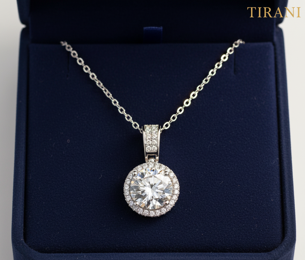 Orbis Moissanite Sphere Pendant Necklace