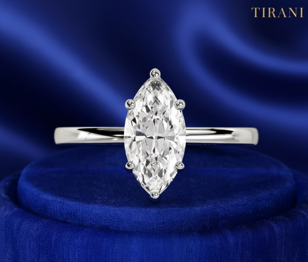 SelenaLuxe Marquise Moissanite Ring