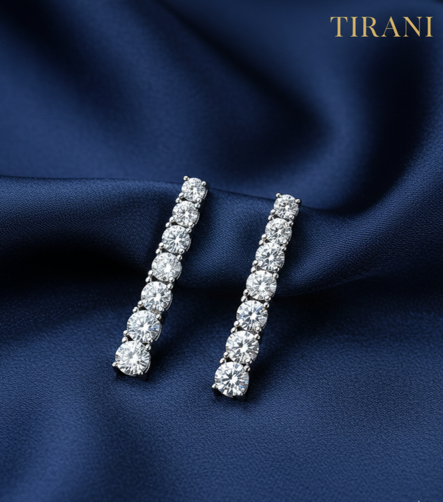 Frostveil Moissanite Stud Earrings