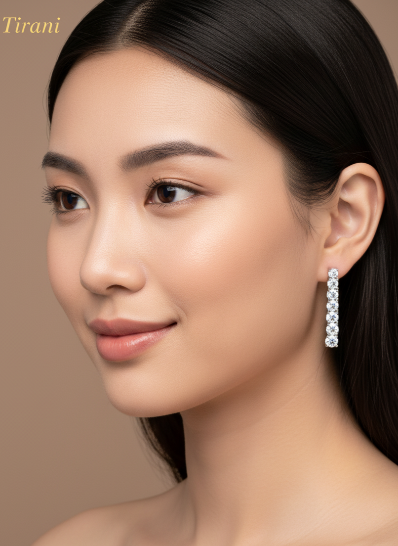 Frostveil Moissanite Stud Earrings