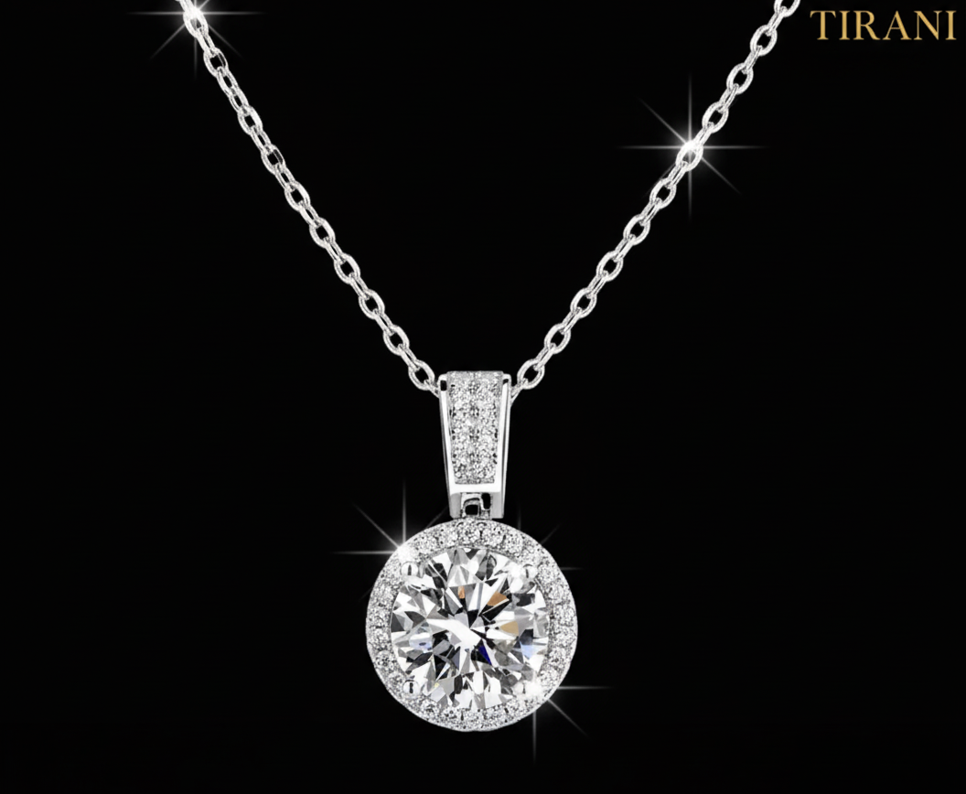 Orbis Moissanite Sphere Pendant Necklace