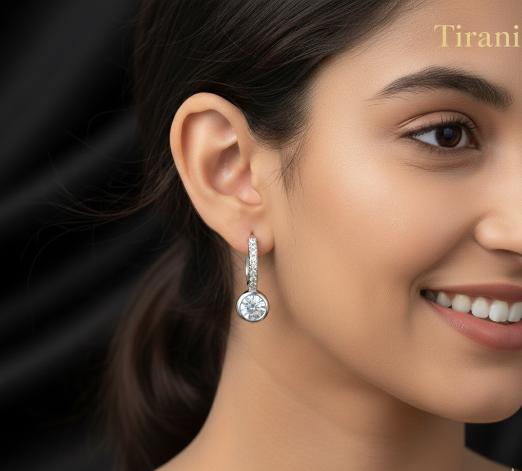 Lunar Huggies Moissanite Earrings