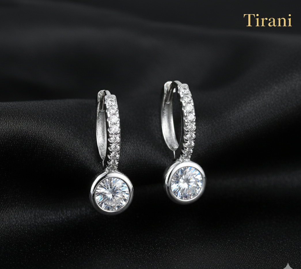 Lunar Huggies Moissanite Earrings