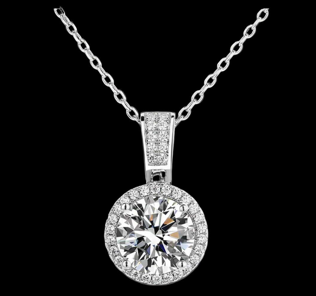 Orbis Moissanite Sphere Pendant Necklace