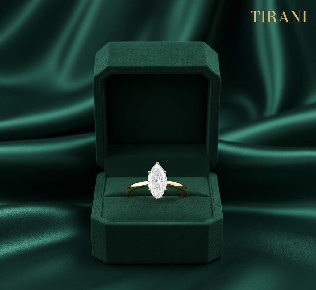 SelenaLuxe Marquise Moissanite Ring