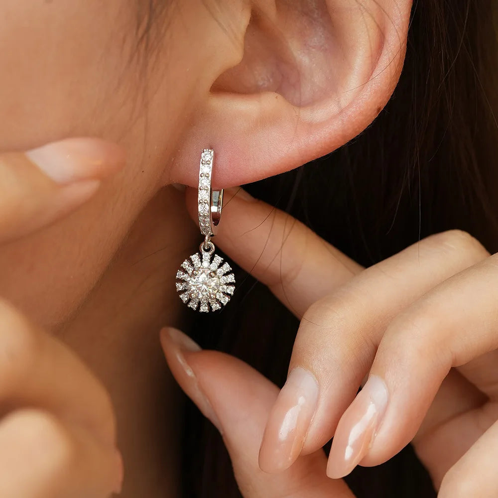 Snowfall Radiance Moissanite Drop Earrings