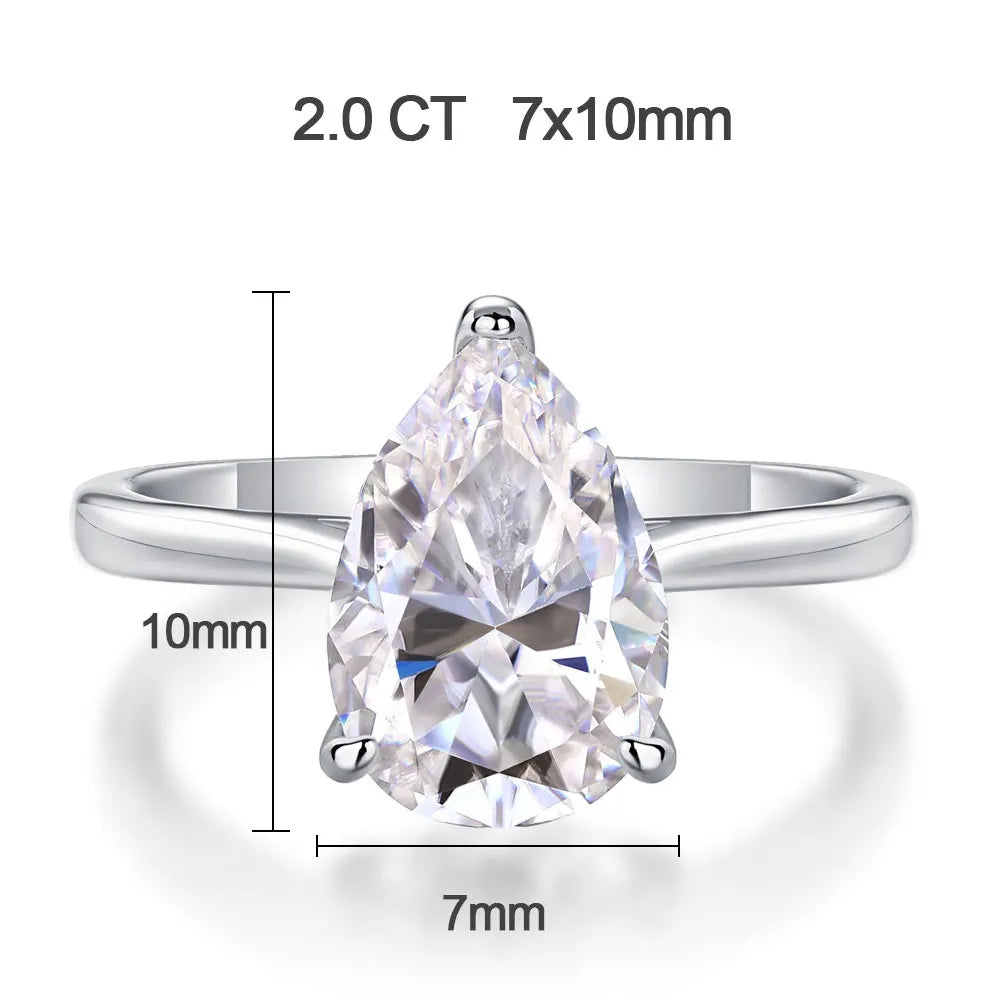 Sophia LuxeDrop Pear-Cut Moissanite Ring