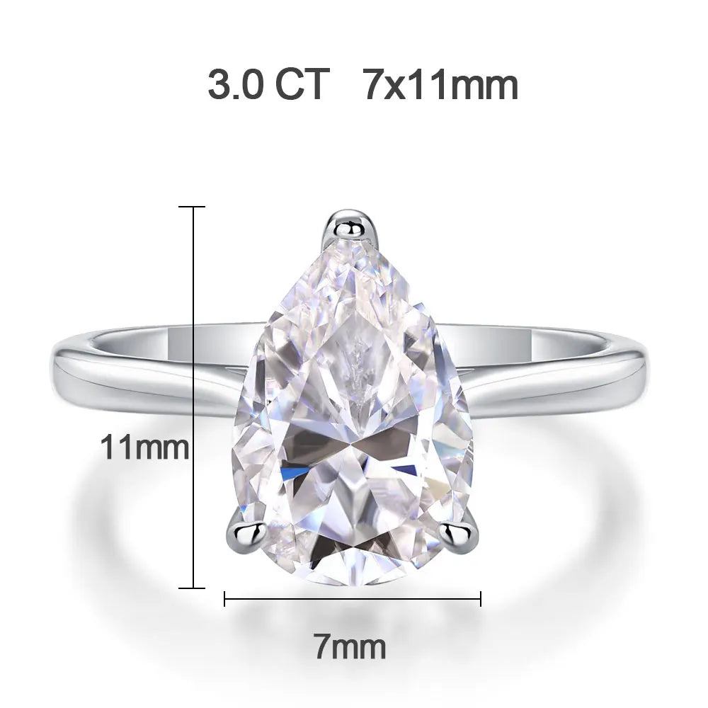 Sophia LuxeDrop Pear-Cut Moissanite Ring