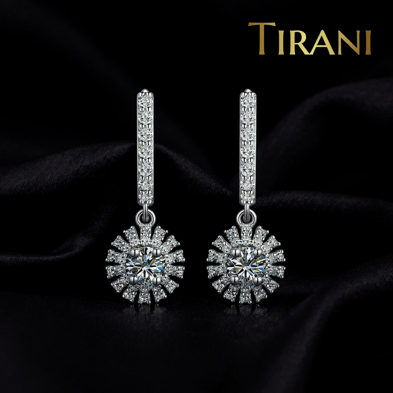 Snowfall Radiance Moissanite Drop Earrings