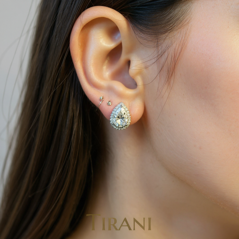 Tira Tear Drop Moissanite Stud Earrings