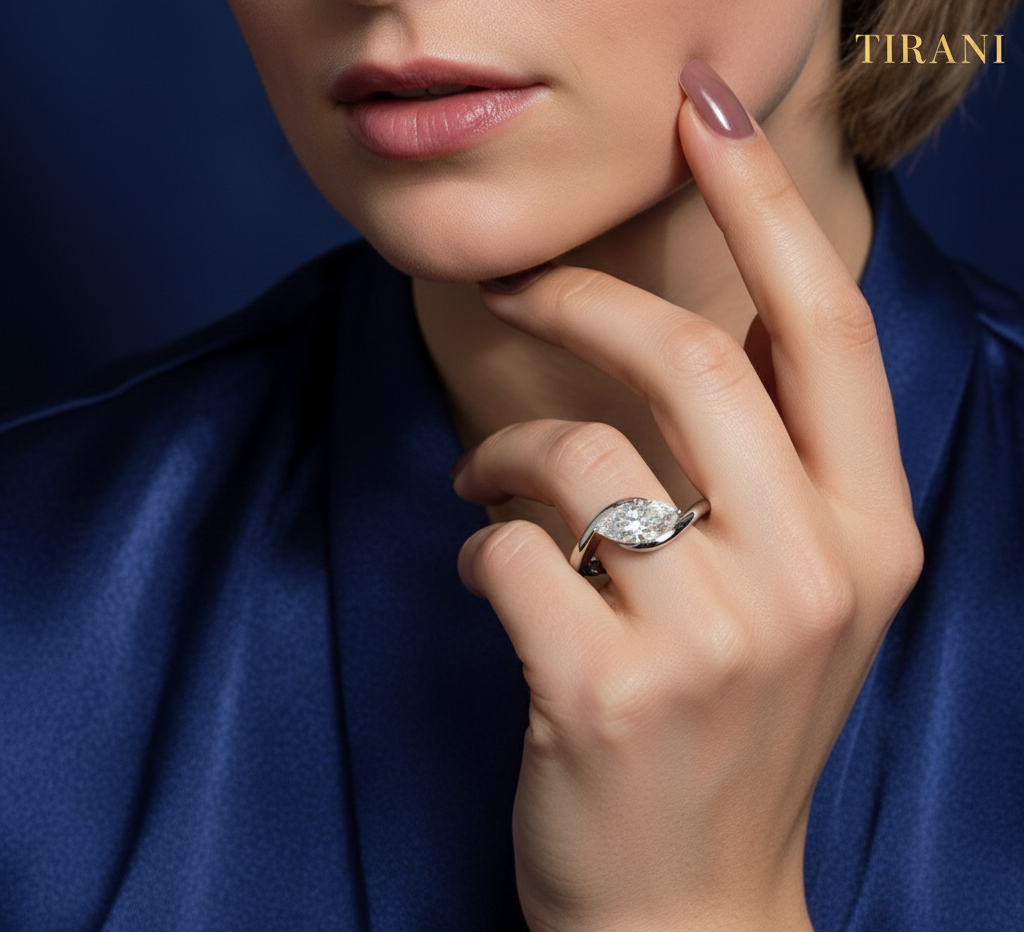 Liora Éclat Marquise Cut Moissanite Ring