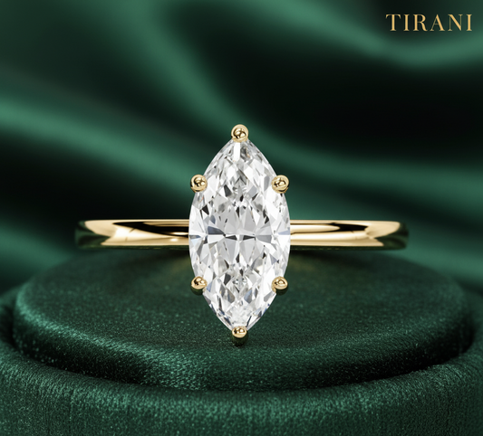 SelenaLuxe Marquise Moissanite Ring