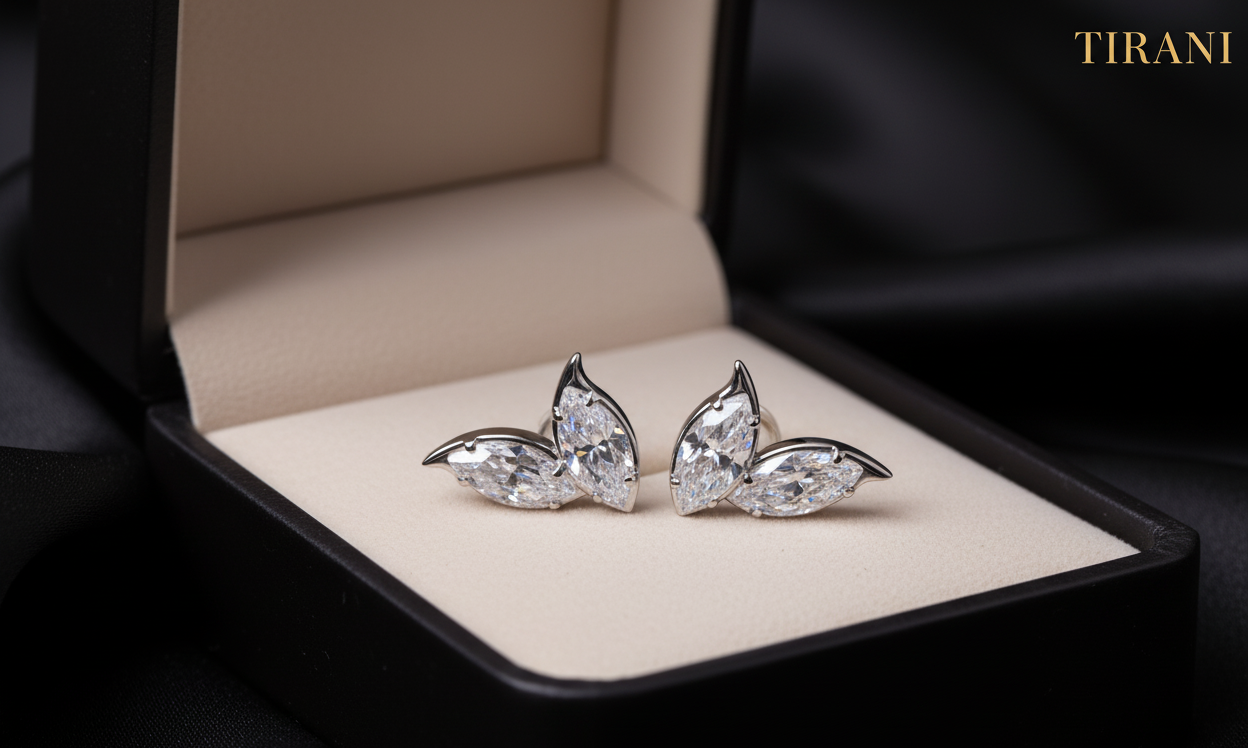 VVS Roselleaf Marquise Stud Earrings