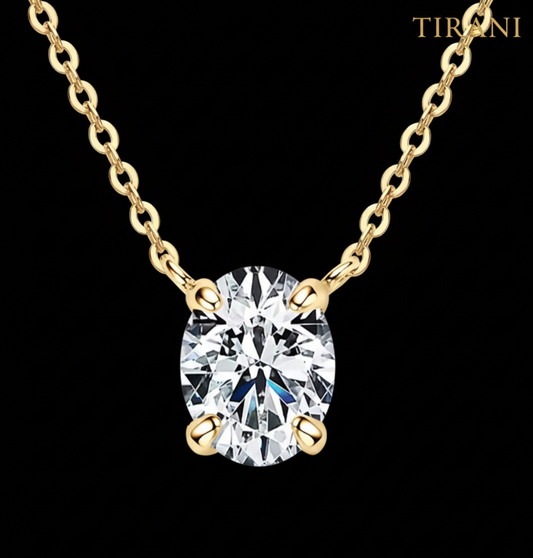 Ovessa Moissanite Solitaire Pendant Necklace