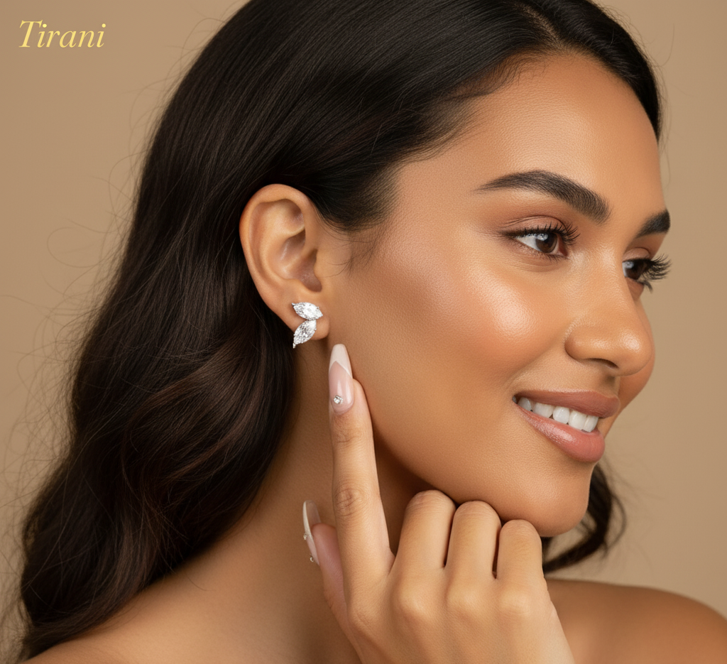 VVS Roselleaf Marquise Stud Earrings