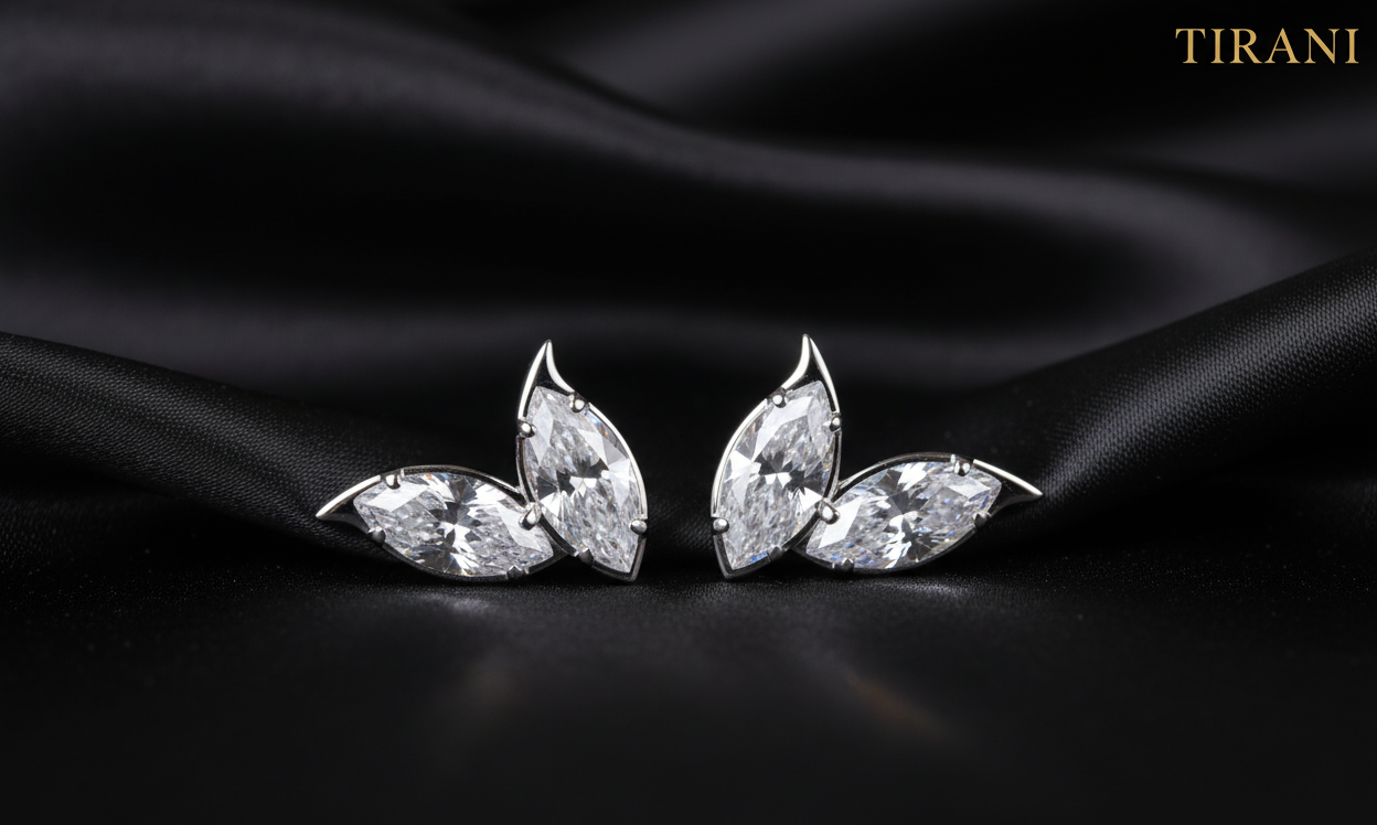 VVS Roselleaf Marquise Stud Earrings