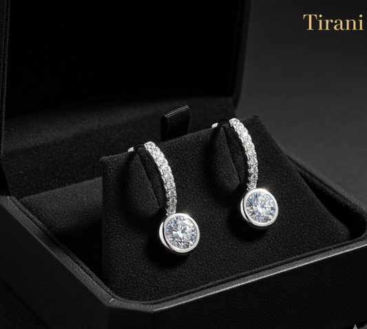 Lunar Huggies Moissanite Earrings