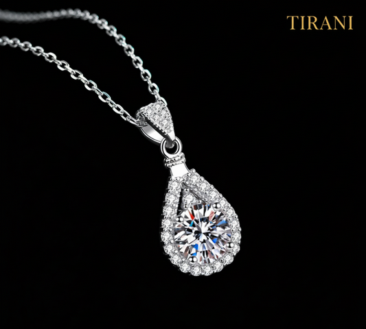 Teara Moissanite Teardrop Pendant Necklace