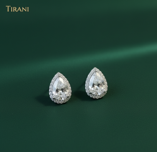 Tira Tear Drop Moissanite Stud Earrings